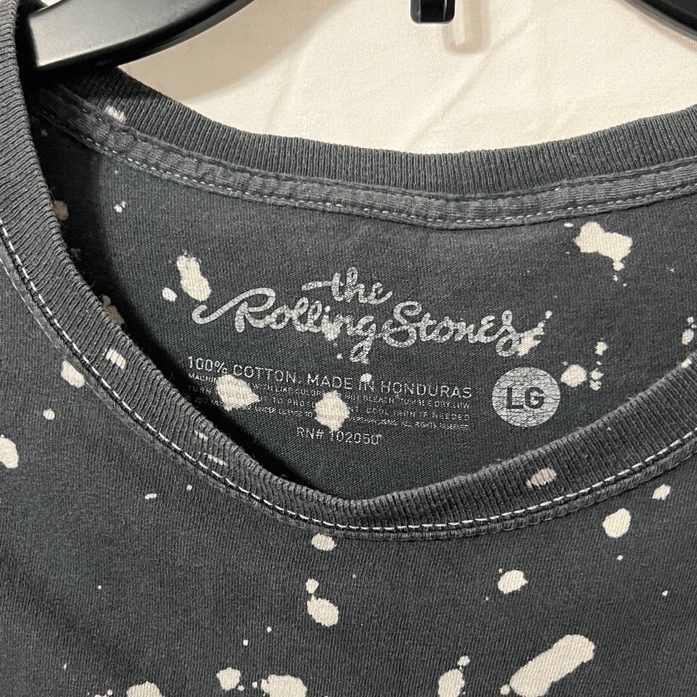 The Rolling Stones Black and White Splatter T-Shirt - Picture 2 of 5